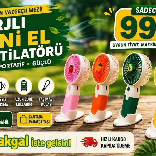 Şarjlı mini el vantilatörü